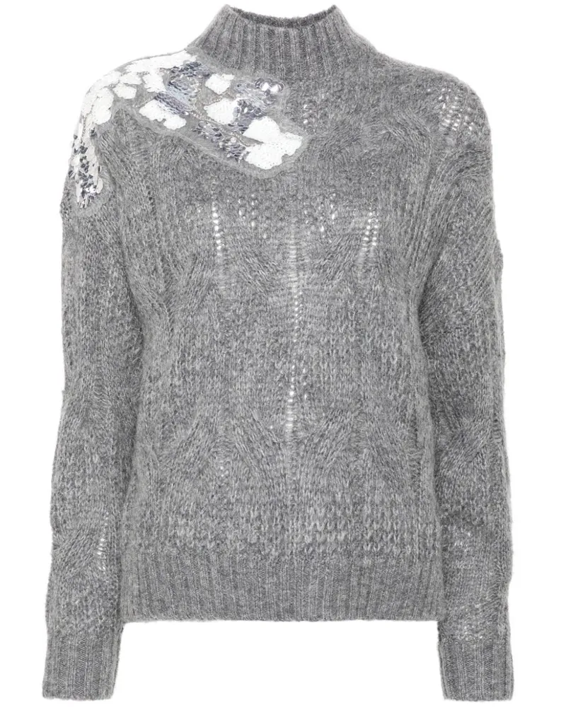Liu Jo Pullover mit Pailletten - Grau Grau