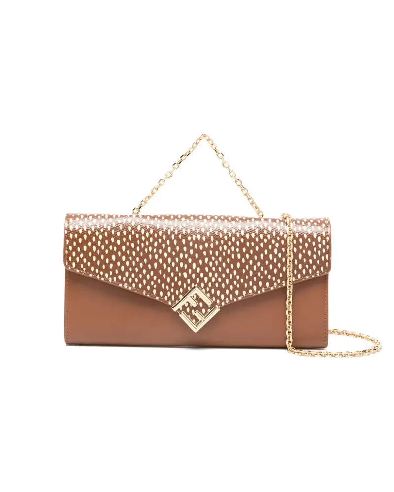 Fendi Mini-Tasche mit FF-Kettenriemen - Braun Braun