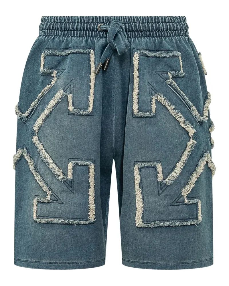 OFF-WHITE Arrows frayed shorts - Blau Blau