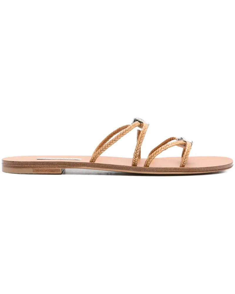 Casadei Pantoletten mit Kristallen - Braun Braun