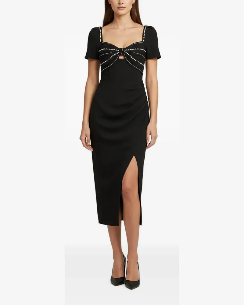 Self-Portrait crepe midi dress - Schwarz Schwarz