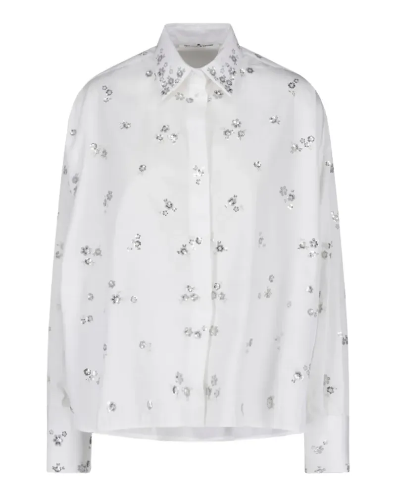 Ermanno Scervino sequin-embellished floral shirt - Weiß Weiß