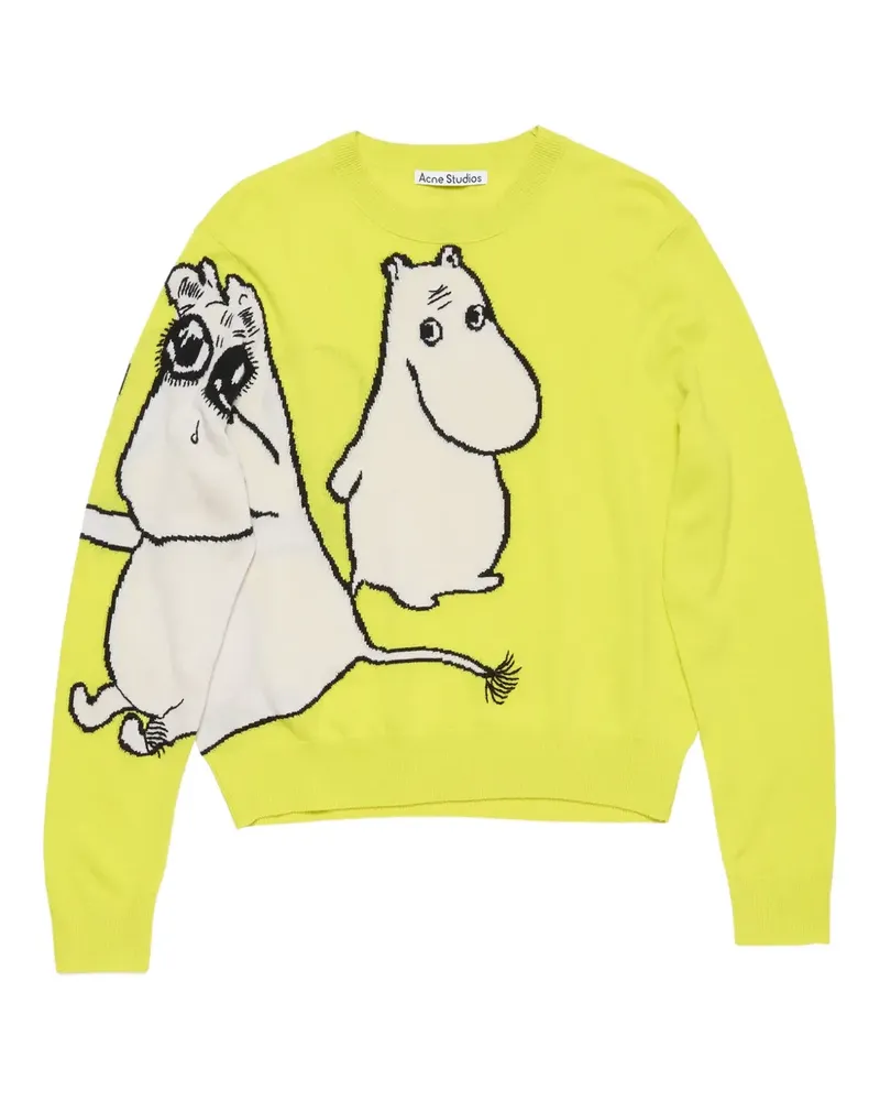 Acne Studios Oberteil mit Cartoon-Print - Gelb Gelb