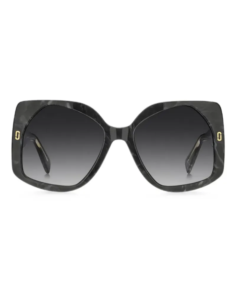 Marc Jacobs marble-effect geometric-frame sunglasses - Grau Grau