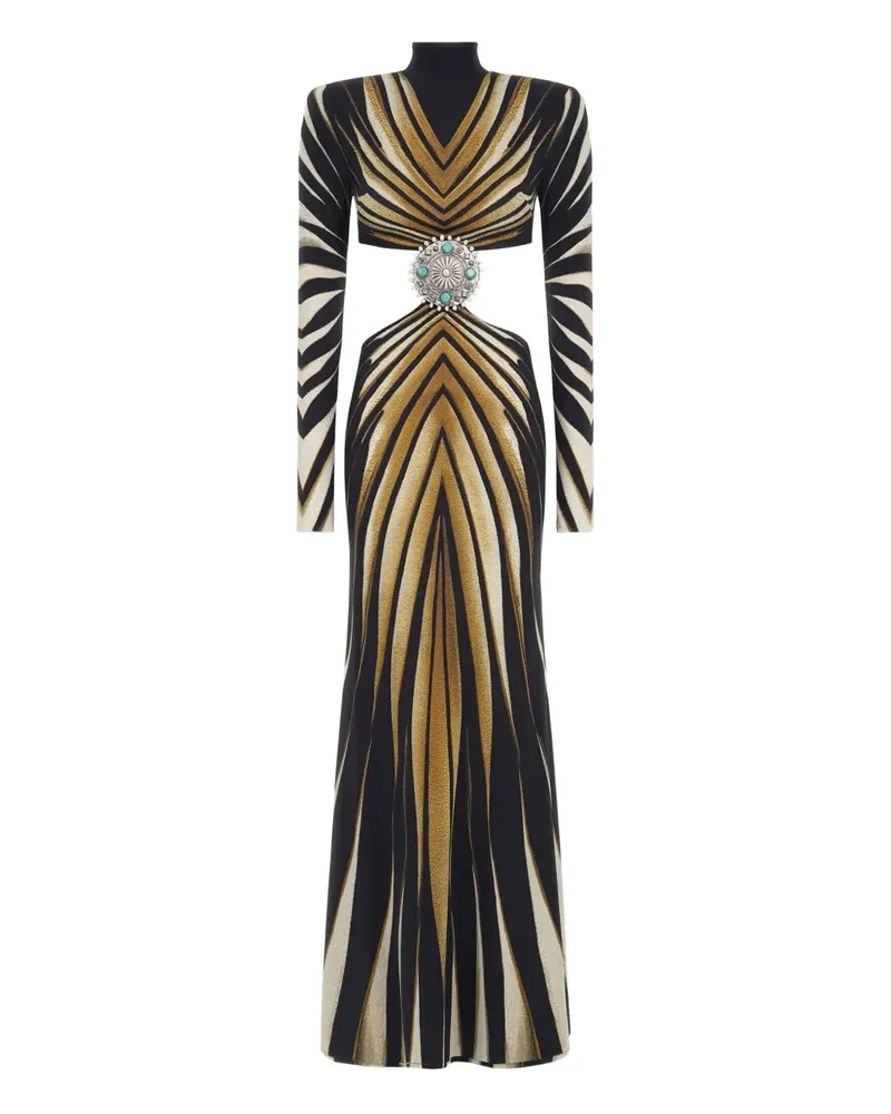 Roberto Cavalli Kleid mit Zebra-Print - Gold Gold