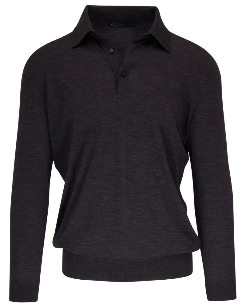 Kiton Pullover mit Poloshirtkragen - Grau Grau