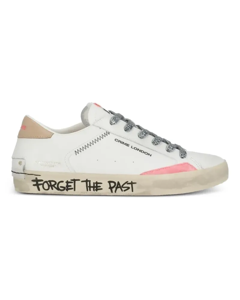 Crime distressed leopard-print sneakers - Weiß Weiß
