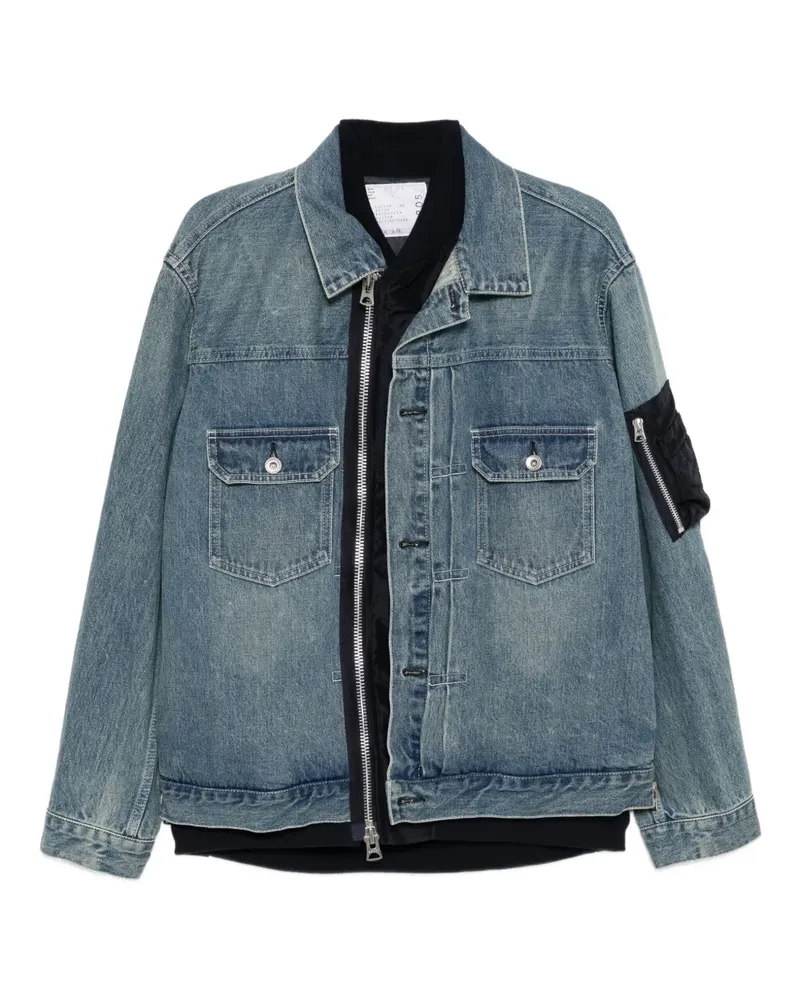 Sacai Jeansjacke aus Twill - Blau Blau