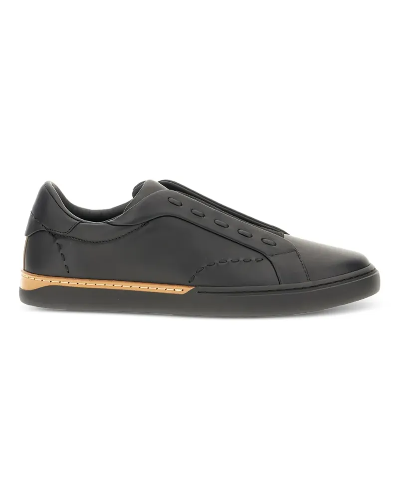 Fendi slip-on leather low-top sneakers - Schwarz Schwarz
