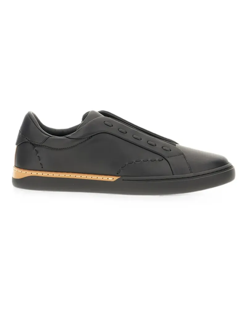 Fendi slip-on leather low-top sneakers - Schwarz Schwarz