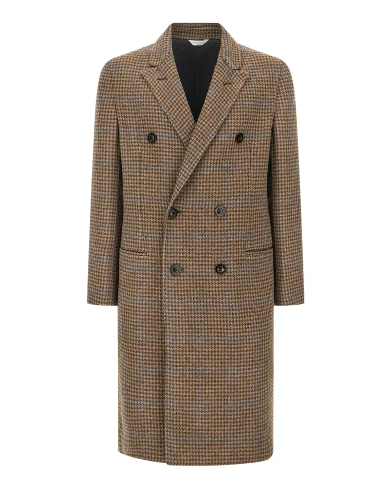 Boglioli double-breasted pied-de-poule-pattern coat - Braun Braun