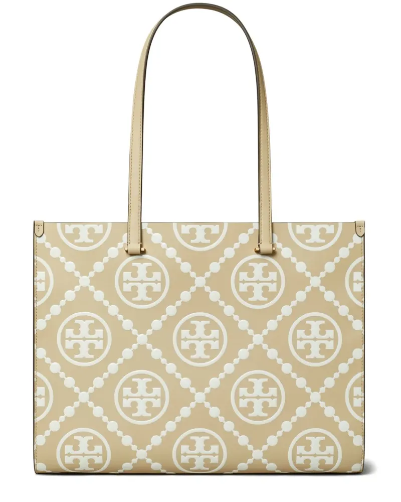 Tory Burch Shopper mit Monogramm-Prägung - Nude Nude
