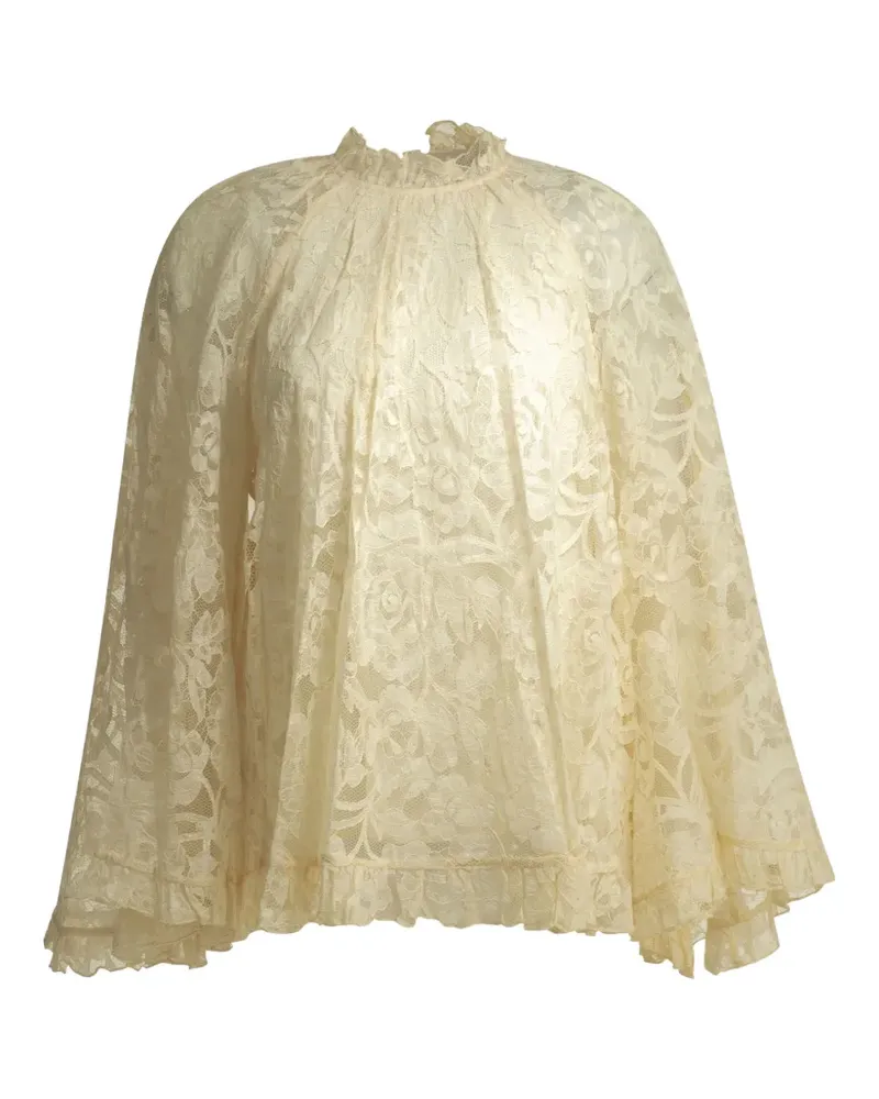 Zimmermann Carousel ruffled lace blouse - Nude Nude