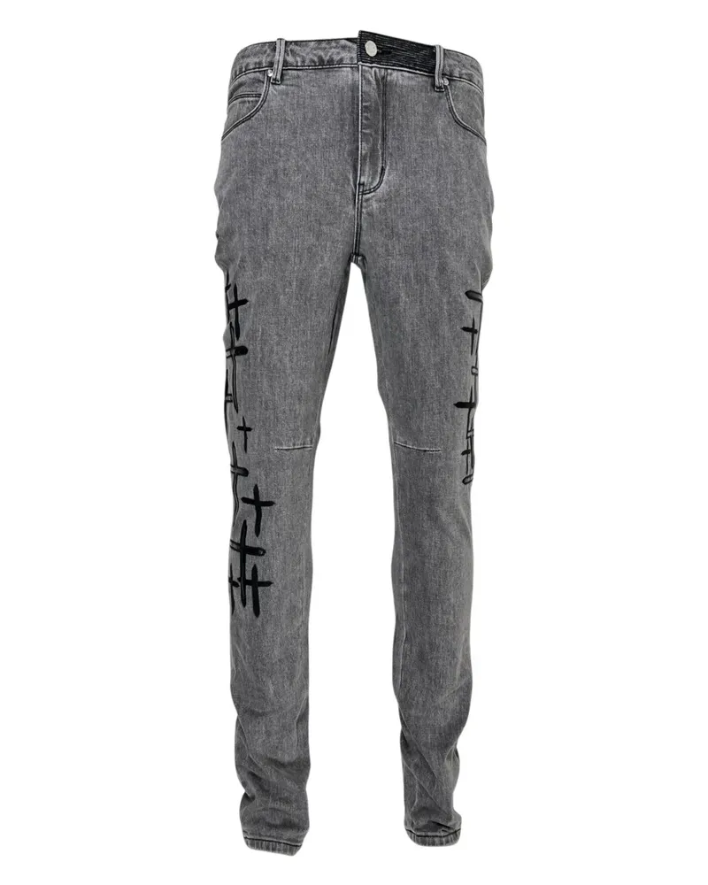 RTA Bryant cross patch jeans - Grau Grau