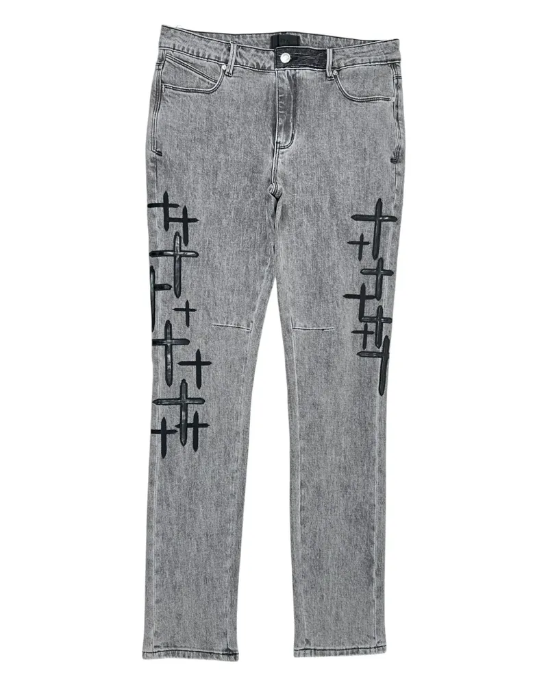 RTA Bryant cross patch jeans - Grau Grau
