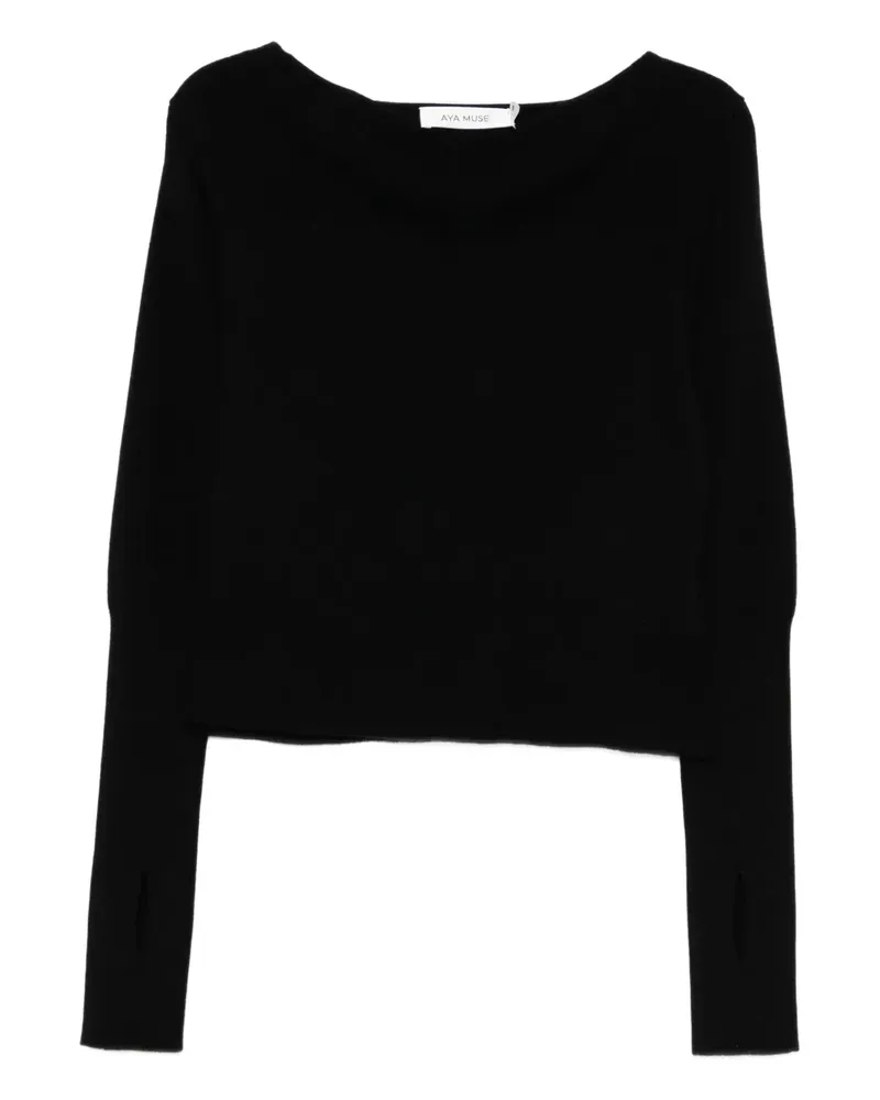 Aya Muse Langärmeliger Pullover - Schwarz Schwarz
