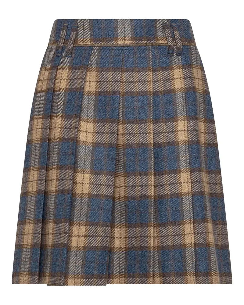 Seventy plaid-pattern pleated skirt - Blau Blau