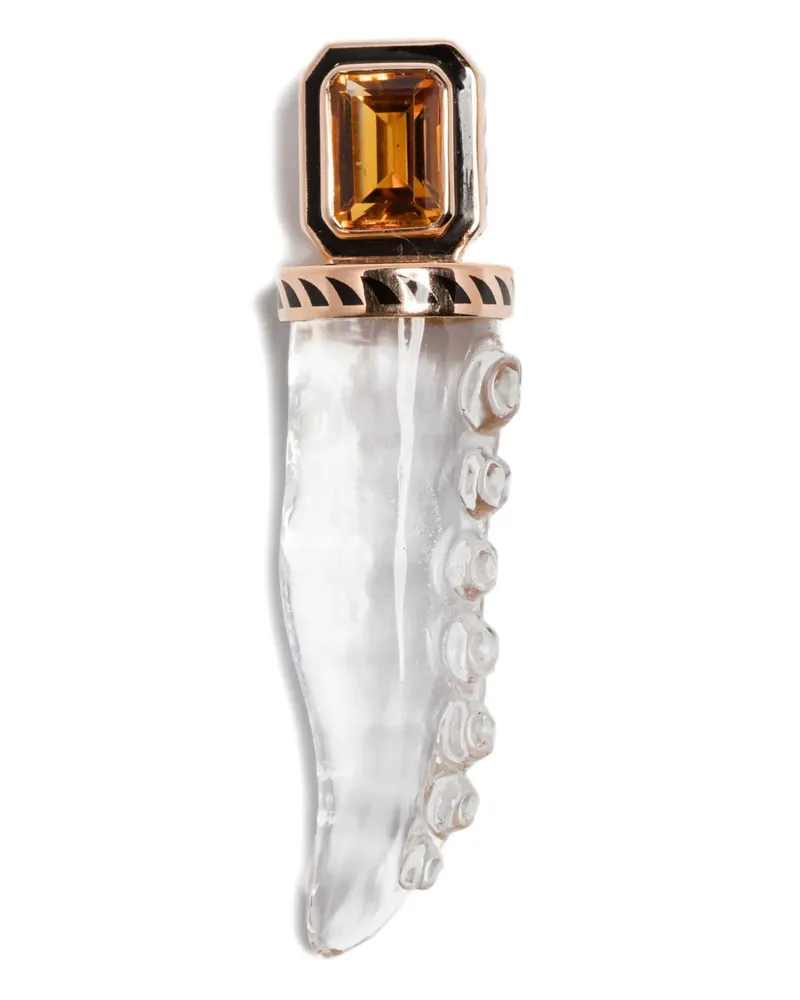 DEZSO 18kt Tentacle Rotgoldanhänger mit Steinen - Rosa Rosa