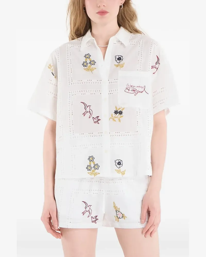 Desigual embroidered eyelet shirt - Weiß Weiß