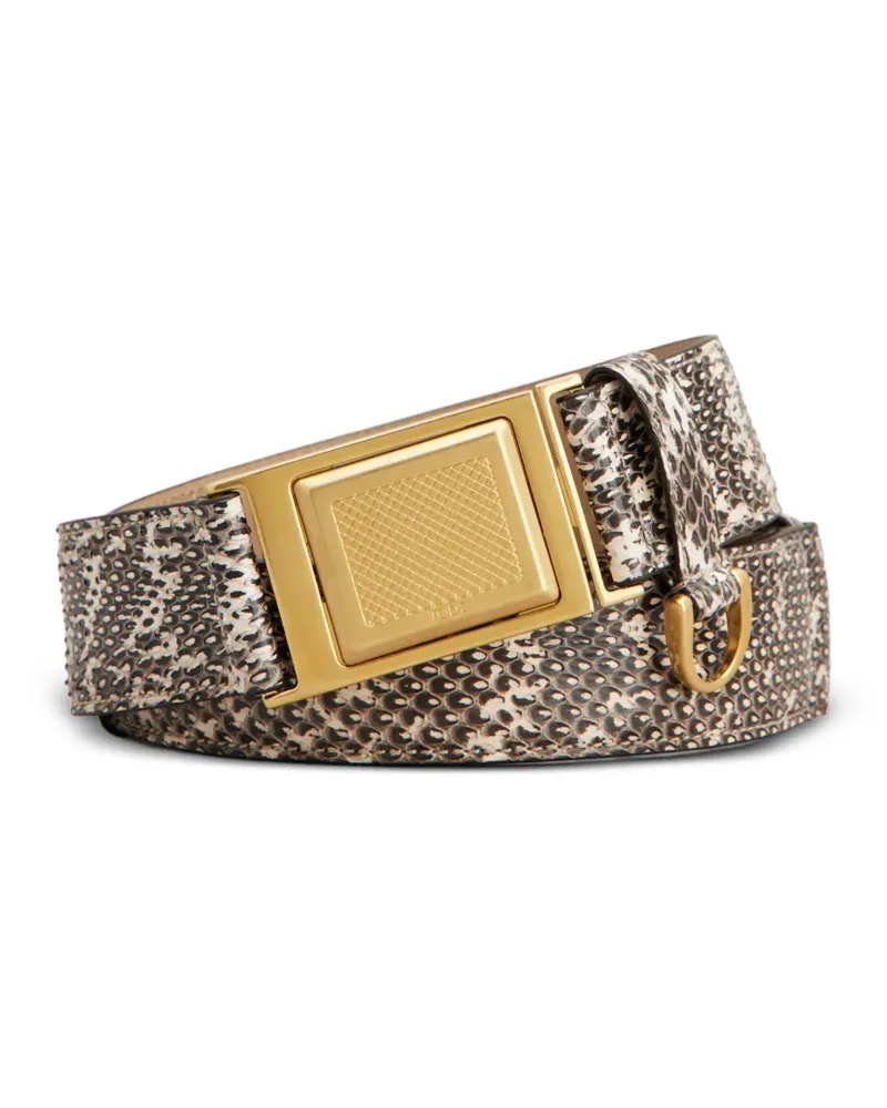 TOD'S Gürtel in Reptil-Optik - Grau Grau