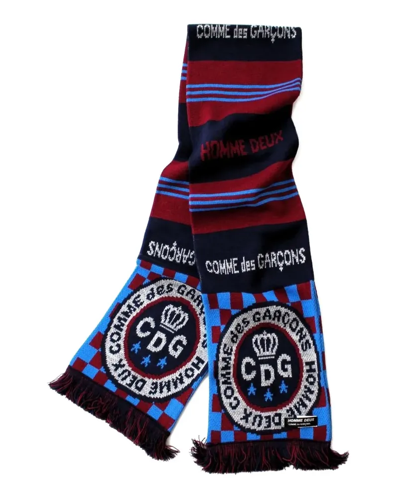 Comme des Garçons fringed graphic scarf - Blau Blau