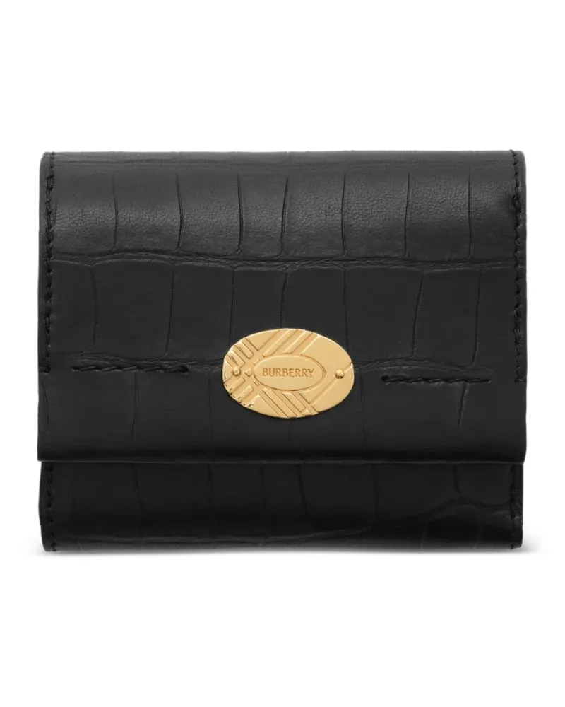 Burberry crocodile-effect check wallet - Schwarz Schwarz