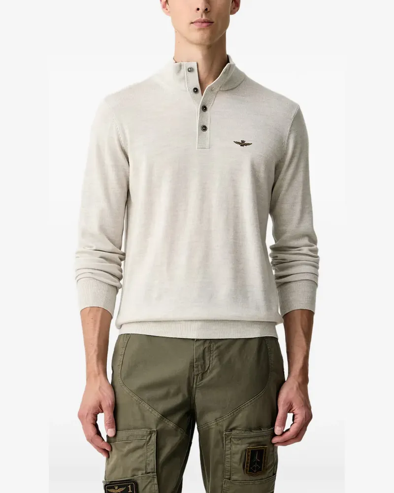 Aeronautica Militare Pullover mit Logo-Stickerei - Nude Nude