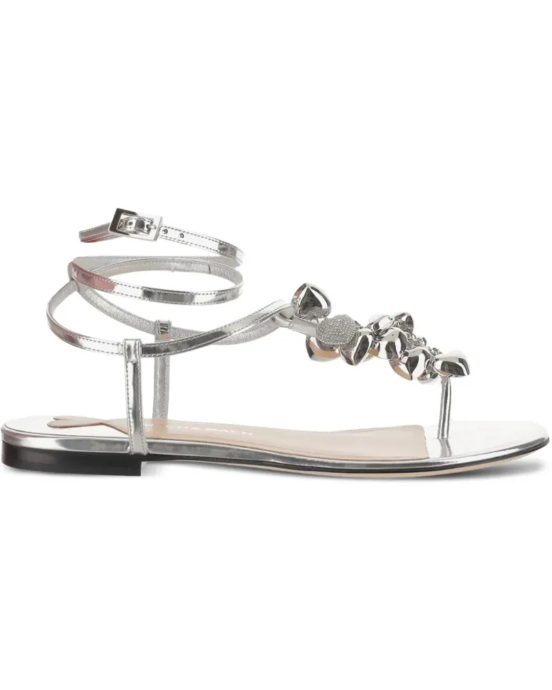 Mach & Mach Sandalen mit Kristallen - Silber Silber