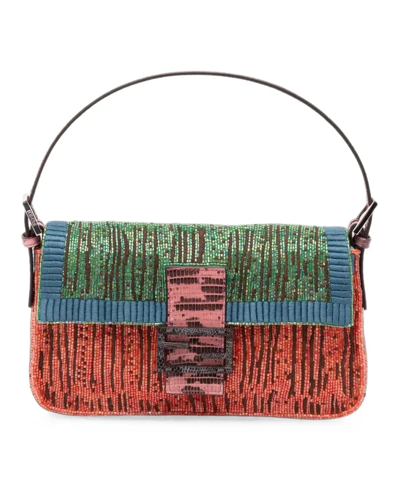 Fendi Baguette bead-embellished shoulder bag - Orange Orange