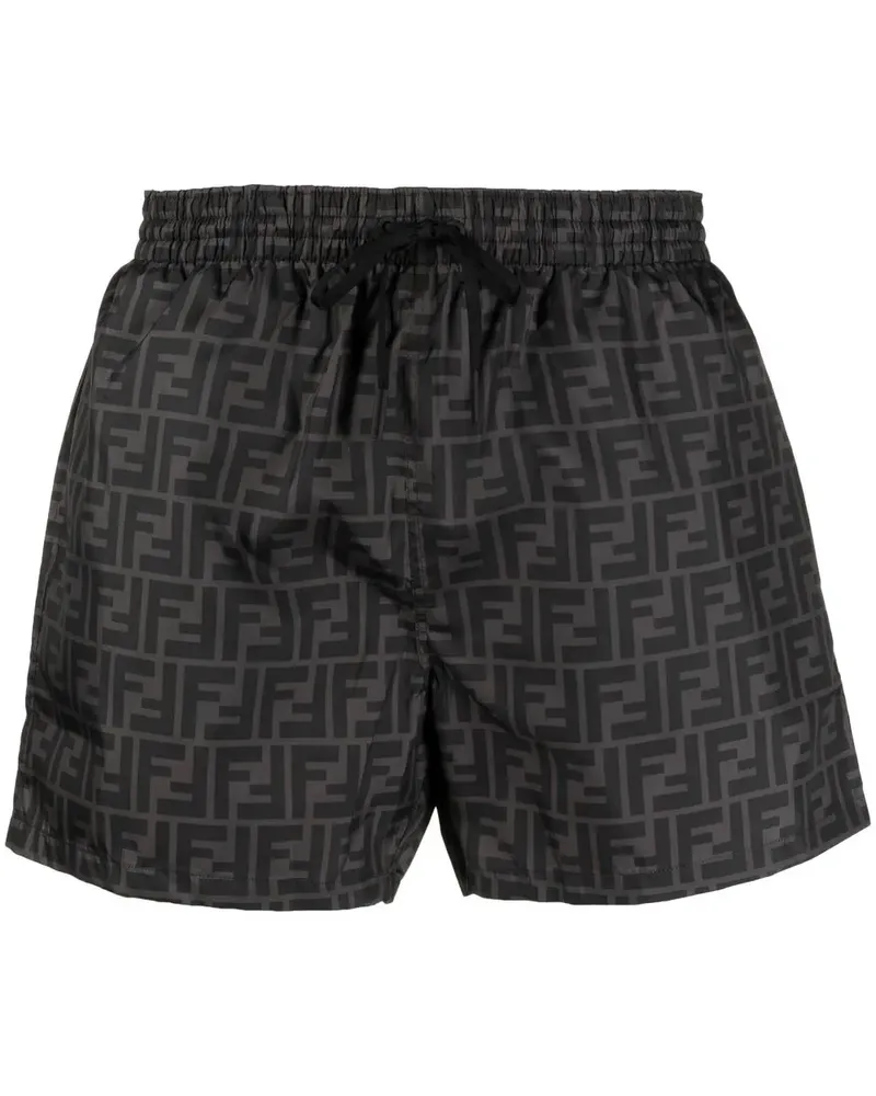 Fendi Badeshorts mit FF-Print - Schwarz Schwarz