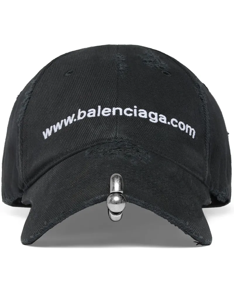 Balenciaga Bestickte Baseballkappe - Schwarz Schwarz