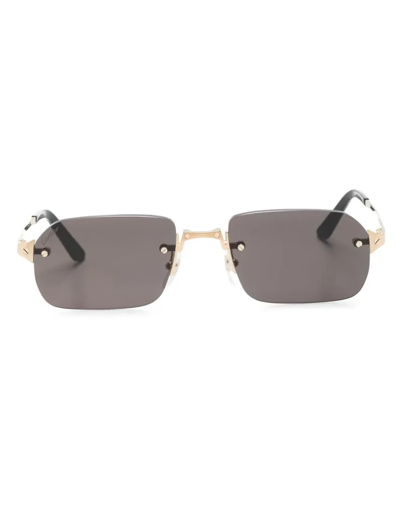 Cartier Santos Sonnenbrille mit eckigem Gestell - Gold Gold