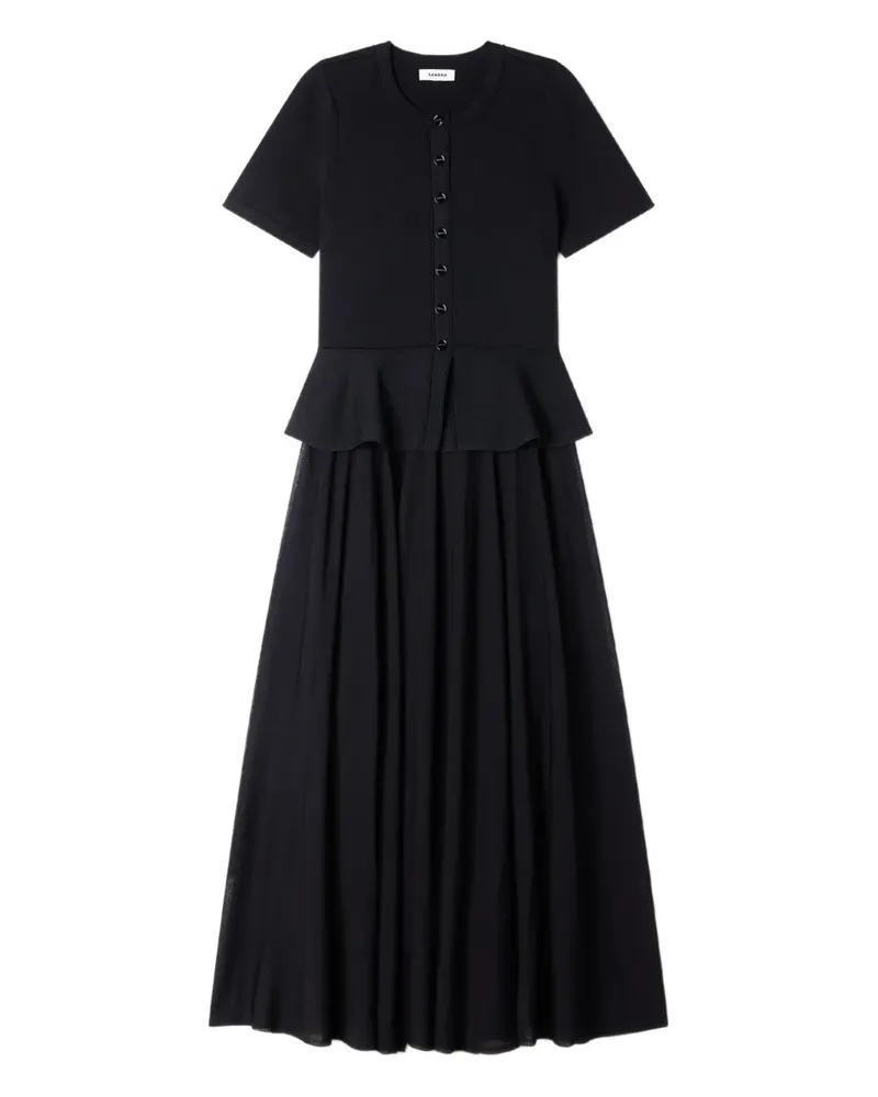Sandro button fitted knitted dress - Schwarz Schwarz