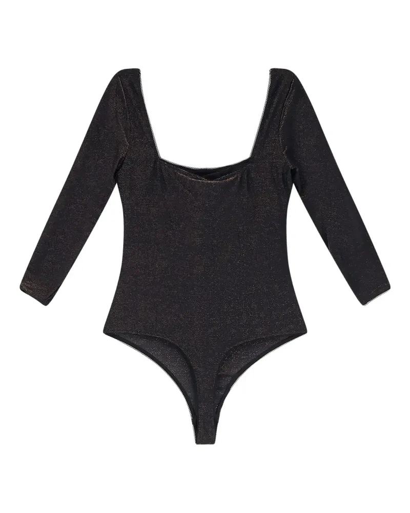 HUGO BOSS picot trim bodysuit - Schwarz Schwarz