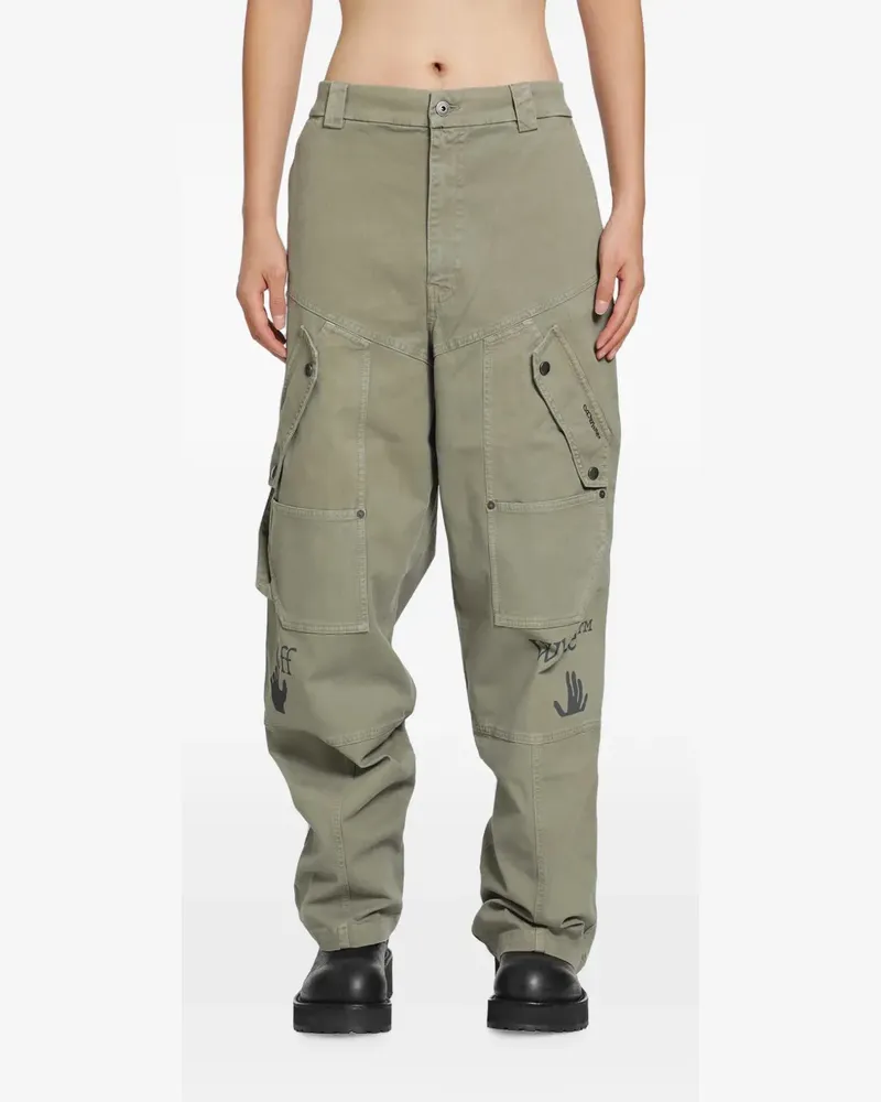 OFF-WHITE Cargohose mit Logo-Print - Grün Grün