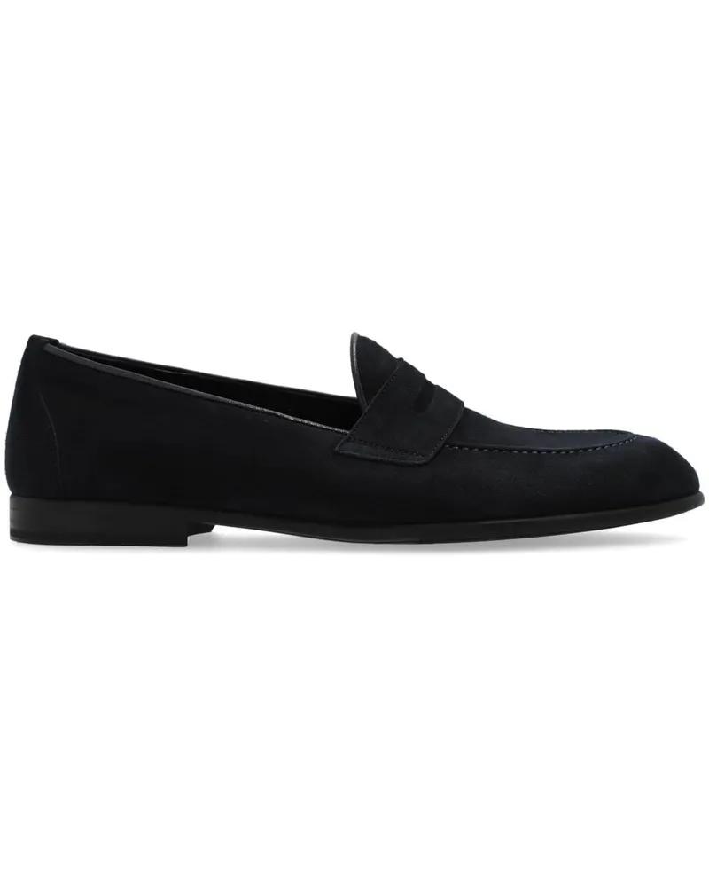 Brioni Appia Loafer aus Nubukleder Blau