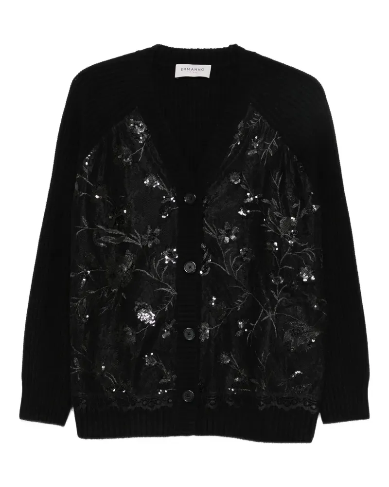 Ermanno Scervino Cardigan mit Pailletten - Schwarz Schwarz