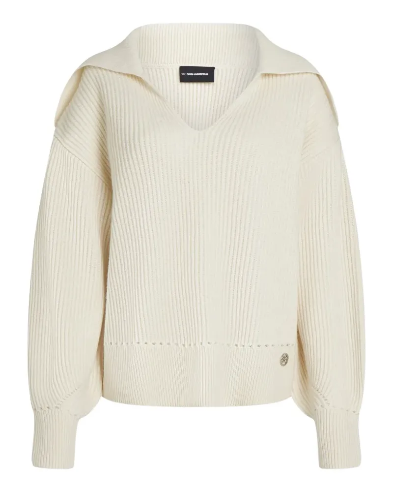 Karl Lagerfeld Pullover mit weitem Kragen - Nude Nude