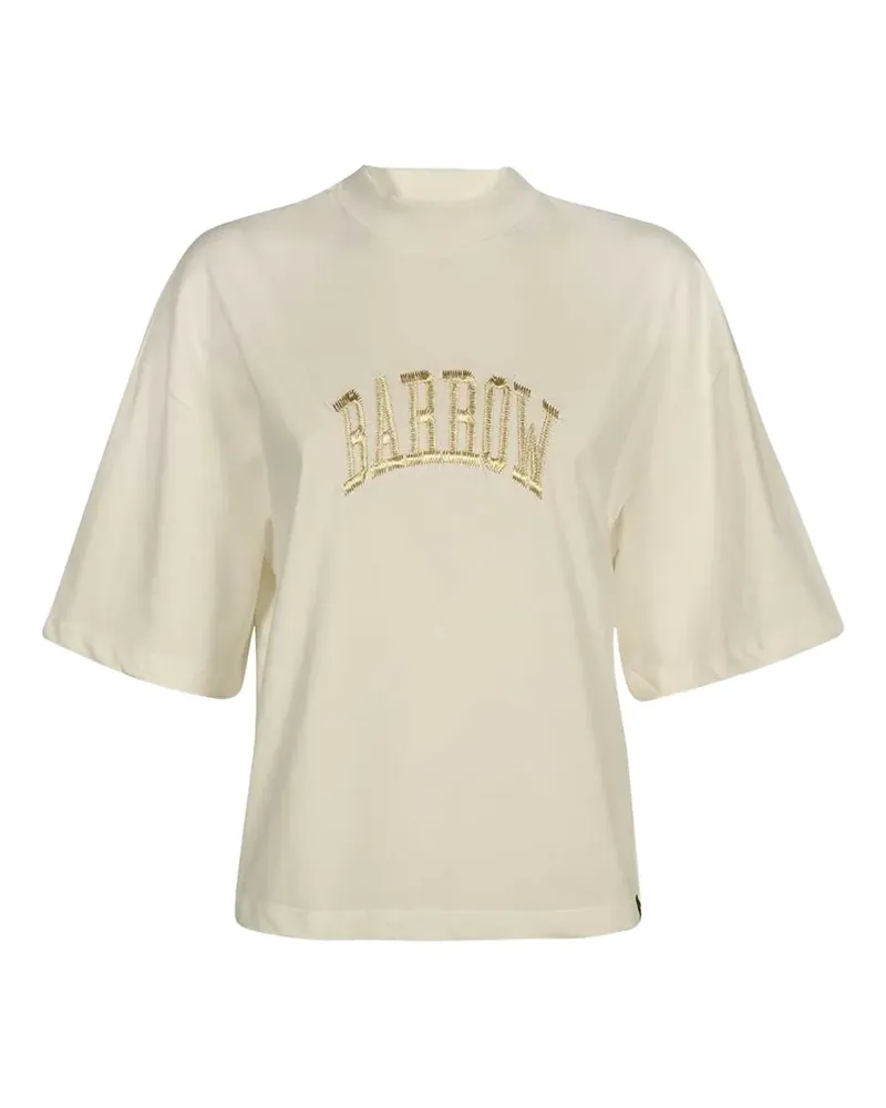 BARROW T-Shirt mit Teddy-Stickerei - Nude Nude