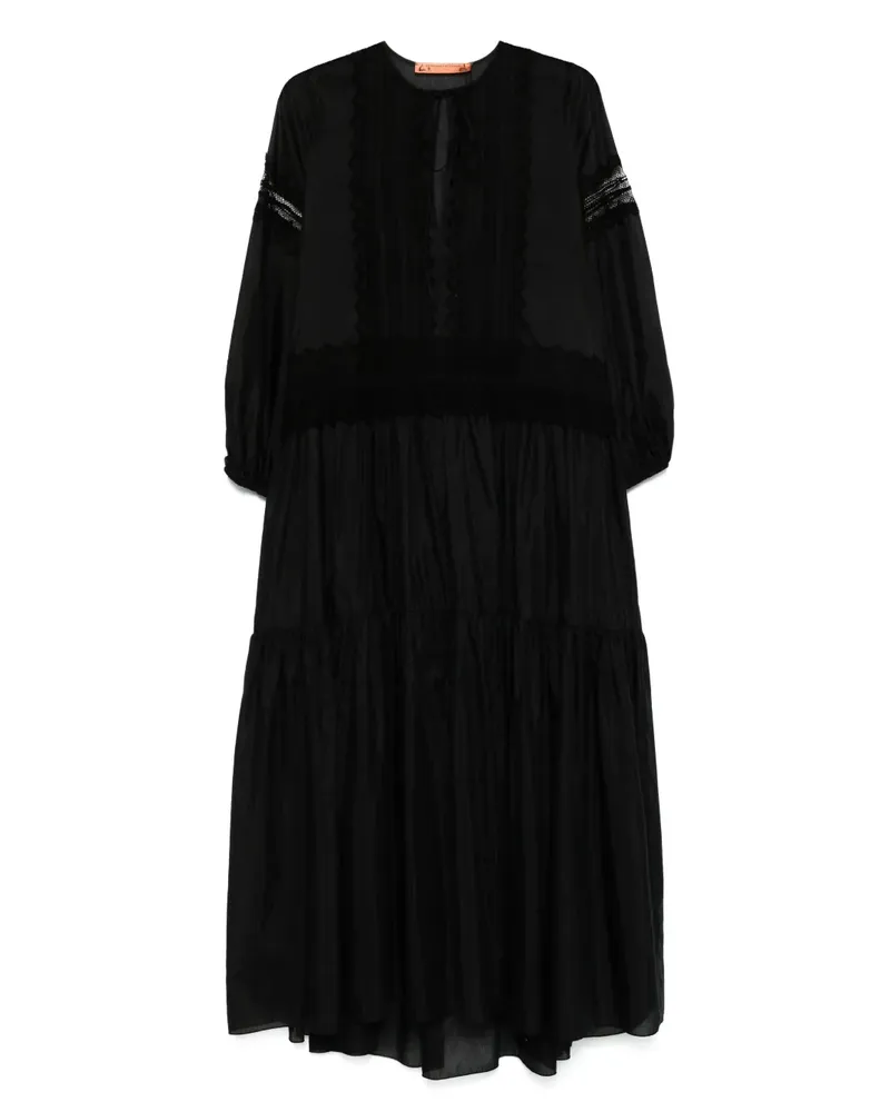 Ermanno Scervino Maxikleid im Layering-Look - Schwarz Schwarz