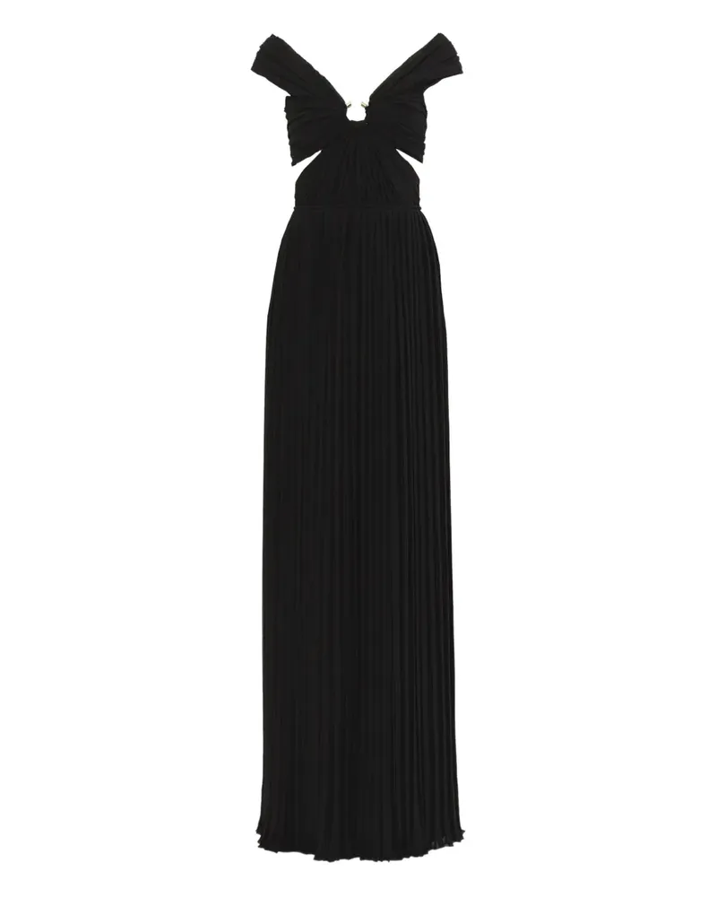 Chloé Schulterfreies Midikleid mit Falten - Schwarz Schwarz
