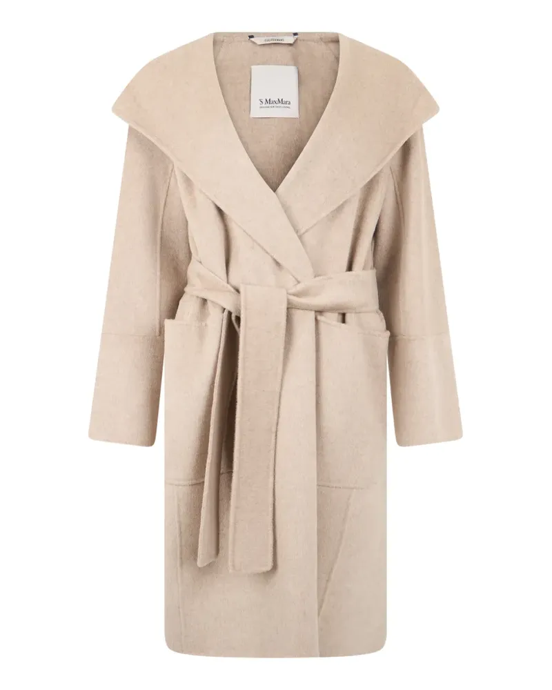 Max Mara Kapuzenmantel mit Gürtel - Nude Nude