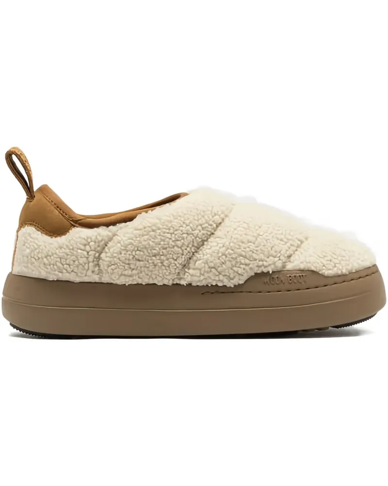Moon Boot Park Puffer Sneakers mit Shearling - Nude Nude
