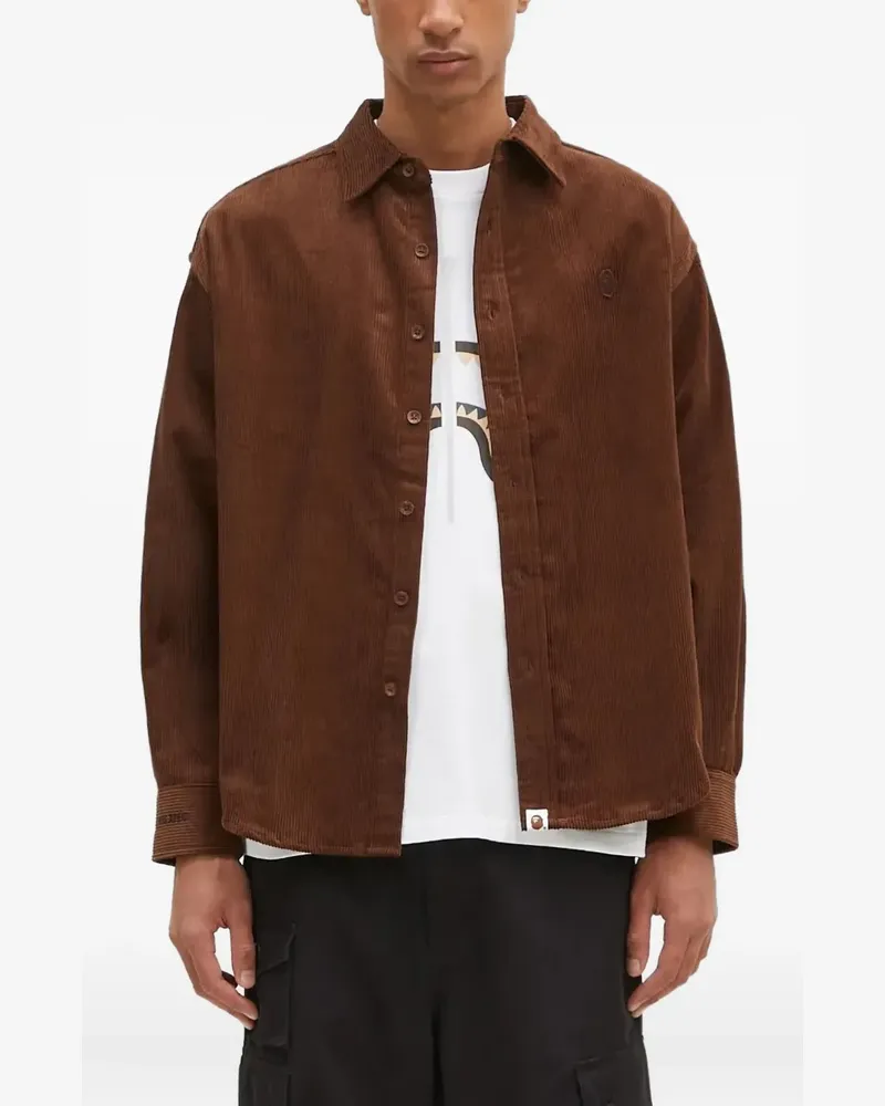 BAPE Klassisches Cordhemd - Braun Braun