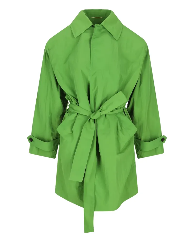 Saint Laurent taffeta piped pockets coat - Grün Grün