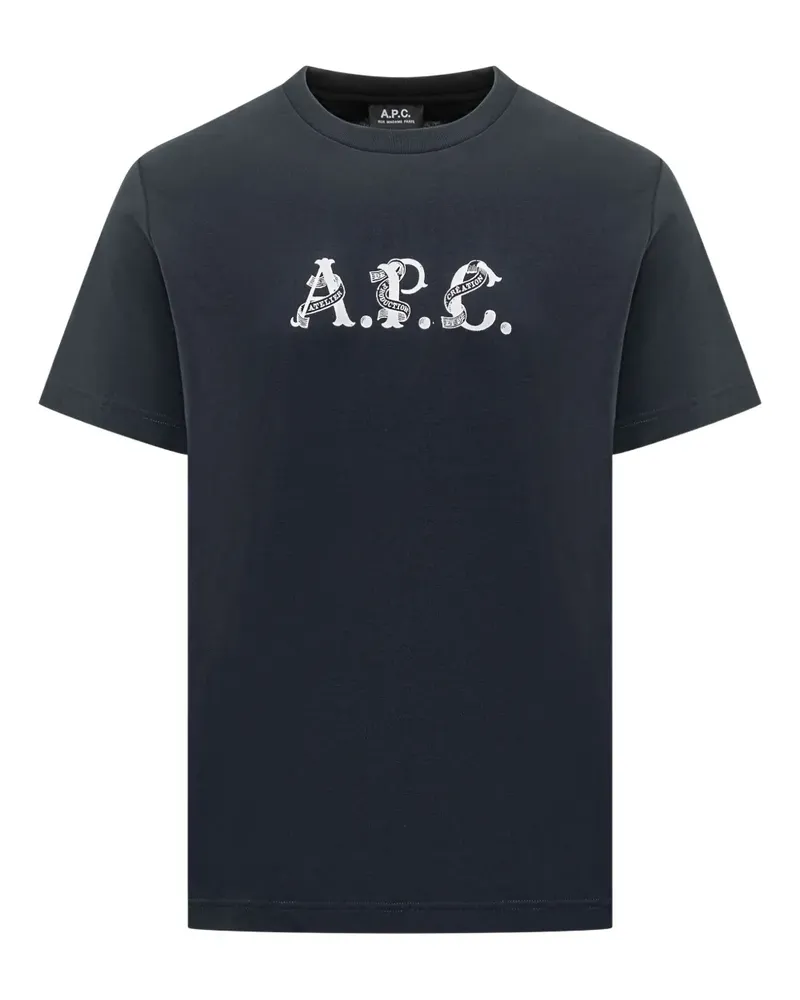 A.P.C. T-Shirt mit Logo - Blau Blau