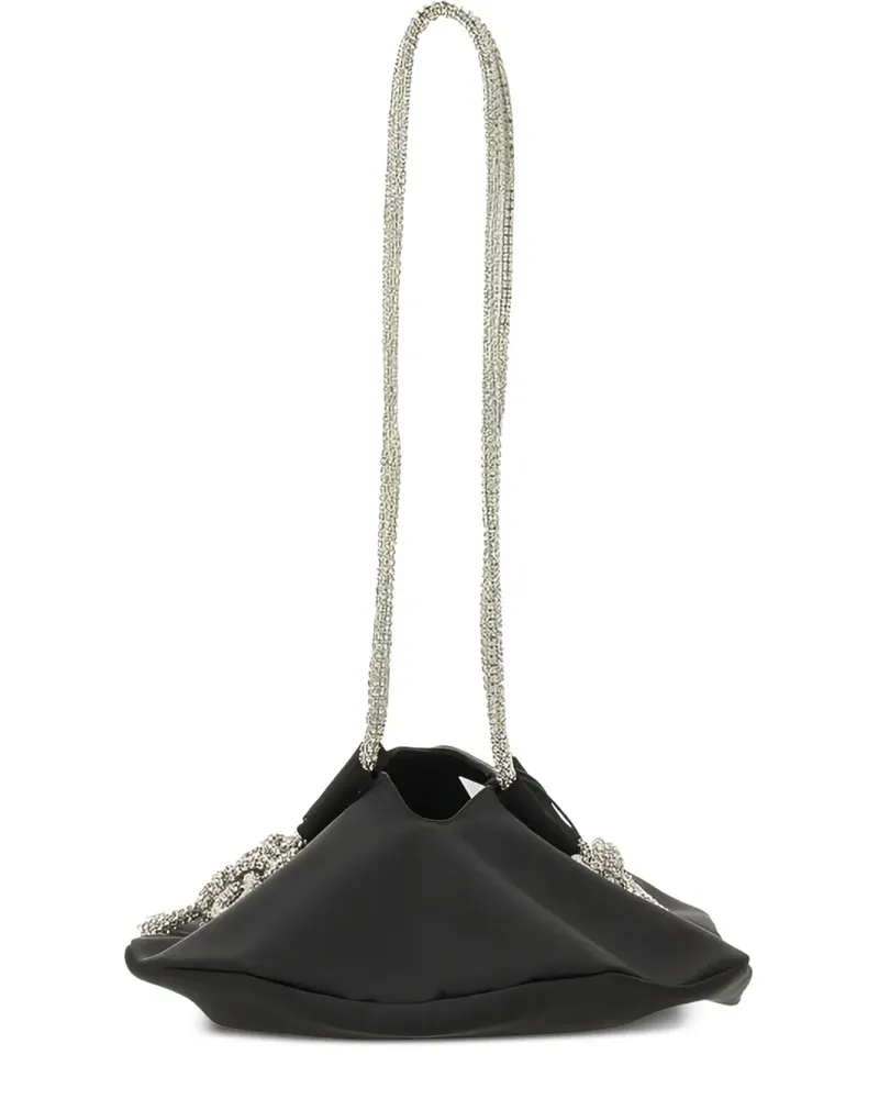 KARA Schultertasche mit Kristallverzierung - Schwarz Schwarz