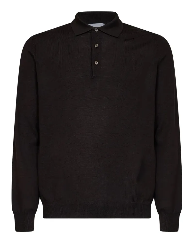 D4.0 Langärmeliges Poloshirt - Braun Braun