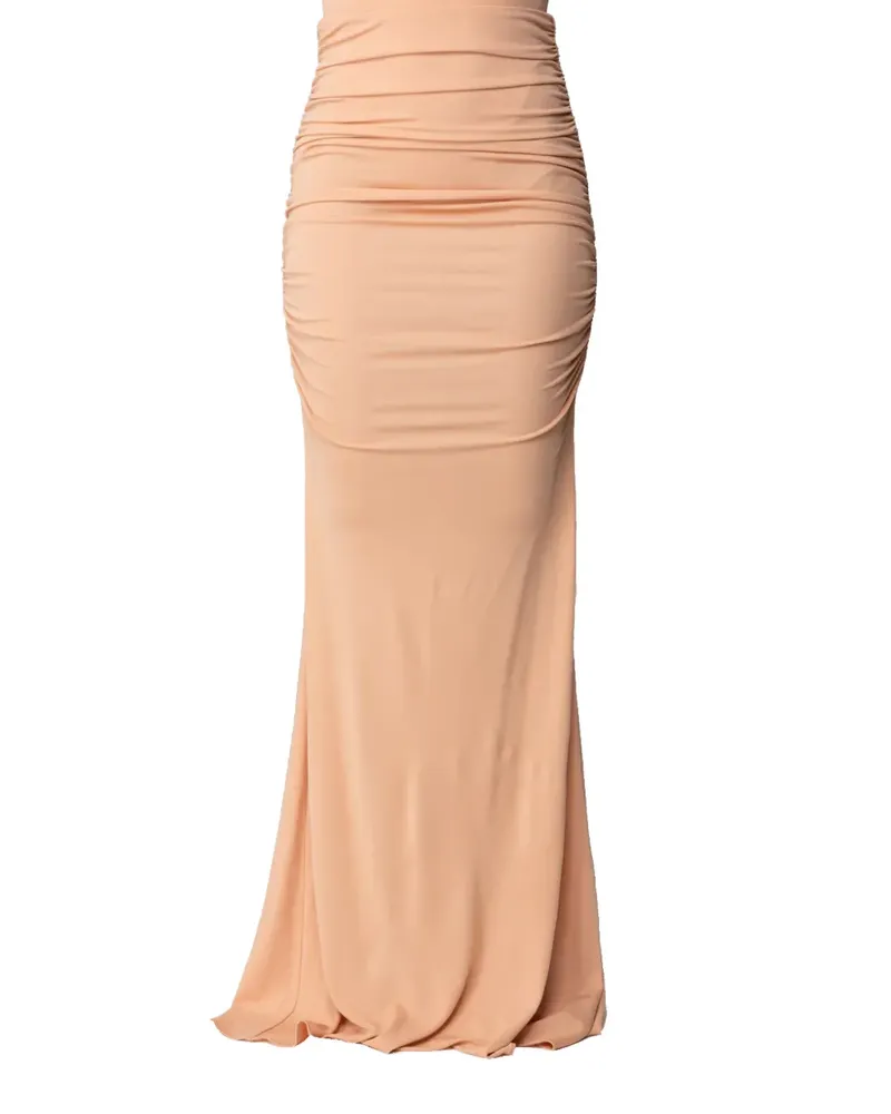 Elisabetta Franchi Geraffter Maxirock - Nude Nude