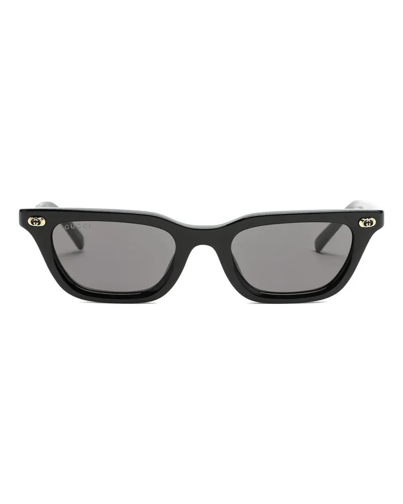 Gucci Sonnenbrille mit eckigem Gestell - Schwarz Schwarz